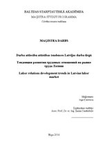 Term Papers 'Darba attiecību attīstības tendences Latvijas darba tirgū', 1.