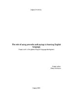 Research Papers 'The role of using proverbs and sayings in learning English language.', 1.