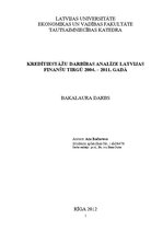Term Papers 'Kredītiestāžu darbības analīze Latvijas finanšu tirgū 2004.-2011.gadā', 1.