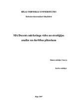 Research Papers 'SIA "XXX" mārketinga vides un stratēģijas analīze un darbības plānošana', 1.