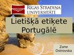 Presentations 'Lietišķā etiķete Portugālē', 1.