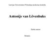 Research Papers 'Antonijs van Lēvenhuks', 1.