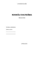 Summaries, Notes 'Mājas darbs romiešu civiltiesībās', 1.