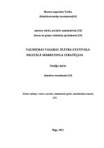 Research Papers 'Valmieras vasaras teātra festivāla digitālā mārketinga stratēģija', 1.