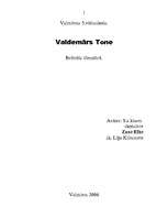 Research Papers 'Valdemārs Tone', 1.