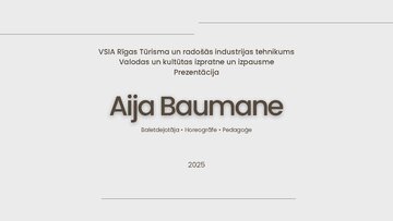 Presentations 'Aija Baumane', 1.