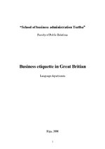 Research Papers 'Business Etiquette in Great Britain', 1.