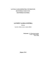 Research Papers 'Latviešu valodas estētika', 1.
