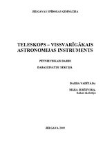 Research Papers 'Teleskops - vissvarīgākais astronomijas instruments', 1.
