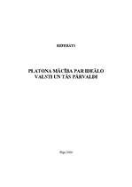 Research Papers 'Platona mācība par ideālo valsti un tās pārvaldi', 1.