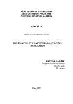 Research Papers 'Baltijas valstu savienības jautājums 20.-30.gados', 1.
