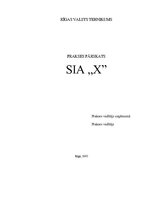 Practice Reports 'Prakses pārskats SIA "X"', 1.