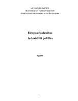 Research Papers 'Eiropas Savienības industriālā politika', 1.