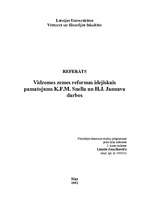 Research Papers 'Vidzemes zemes reformas idejiskais pamatojums K.F.M.Snella un H.J.Jannava darbos', 1.
