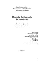 Research Papers 'Ekonomika Baltijas valstīs', 1.