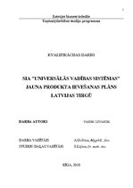 Term Papers 'Jauna produkta ievešanas plāns Latvijas tirgū', 1.
