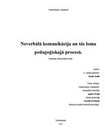 Research Papers 'Neverbālā komunikācija un tās loma pedagoģiskajā procesā', 1.
