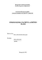 Practice Reports 'Onkoloģiska pacienta aprūpes plāns', 1.