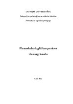 Practice Reports 'Pirmsskolas izglītības prakses dienasgrāmata', 1.