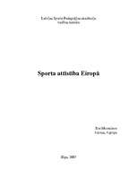 Research Papers 'Sporta attīstība Eiropā', 1.