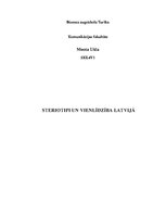 Essays 'Stereotipi un vienlīdzība Latvijā', 1.