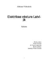 Research Papers 'Elektrības vēsture Latvijā', 1.