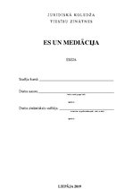 Essays 'Es un mediācija', 1.
