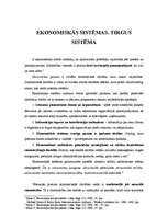 Summaries, Notes 'Ekonomiskās sistēmas. Tirgus sistēma', 1.