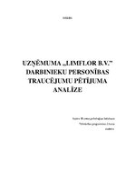 Research Papers 'Uzņēmuma "LimflorB.V." darbinieku personības traucējumu pētījuma analīze', 1.