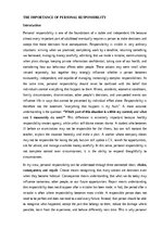 Essays 'The importance of personal responsibility', 1.