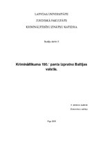 Research Papers 'Krimināllikuma 190.1 panta izpratne Baltijas valstīs', 1.