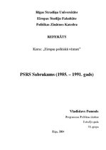 Research Papers 'PSRS Sabrukums (1985.-1991.)', 1.