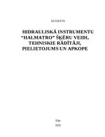 Research Papers 'Hidrauliskā instrumentu “Halmatro” šķēru veidi, tehniskie rādītāji, pielietojums', 1.