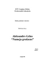 Research Papers 'A.Grīns "Nameja gredzens"', 1.