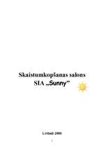 Business Plans 'Skaistumkopšanas salons SIA "Sunny"', 1.