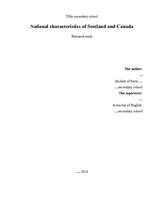 Research Papers 'National Characteristics of Scotland and Canada', 1.
