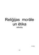 Research Papers 'Reliģijas morāle un ētika', 1.