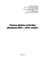 Research Papers 'Tukuma pilsētas teritorijas plānojuma 2007. – 2019.g. analīze', 1.