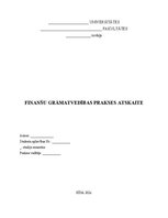 Practice Reports 'Prakse finanšu grāmatvedībā', 1.