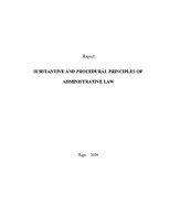 Research Papers 'Substantive and Procedural Principles of Administrative Law', 1.