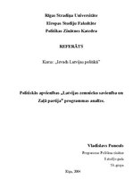Research Papers 'Politiskās apvienības "Latvijas zemnieku savienība un Zaļā partija" programmas a', 1.