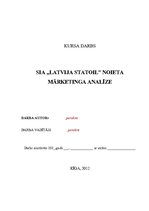 Research Papers 'SIA "Latvija Statoil" noieta mārketinga analīze', 1.