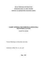 Term Papers 'Tarifu sistēmas pilnveidošana dzelzceļa transportā Latvijā', 1.