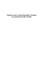Essays 'Nepilsoņu statuss Latvijas Republikā: vērtējums no starptautisko tiesību viedokļ', 1.