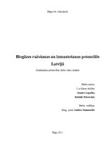 Research Papers 'Biogāzes attīstības iespējas Latvijā', 1.