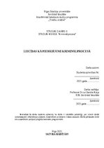 Research Papers 'Liecības kā ierādījumi kriminālprocesā', 1.