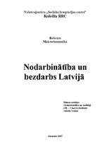 Research Papers 'Nodarbinātība un bezdarbs Latvijā', 1.
