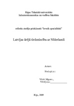 Research Papers 'Latvijas ārējā tirdzniecība ar Nīderlandi', 1.