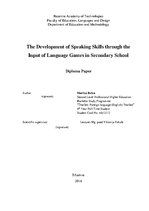 Term Papers 'The Development of Speaking Skills through the  Input of Language Games in Secon', 1.