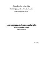 Research Papers 'Leptospiroze, ūdens un uzturs kā inficēšanās avots', 1.
